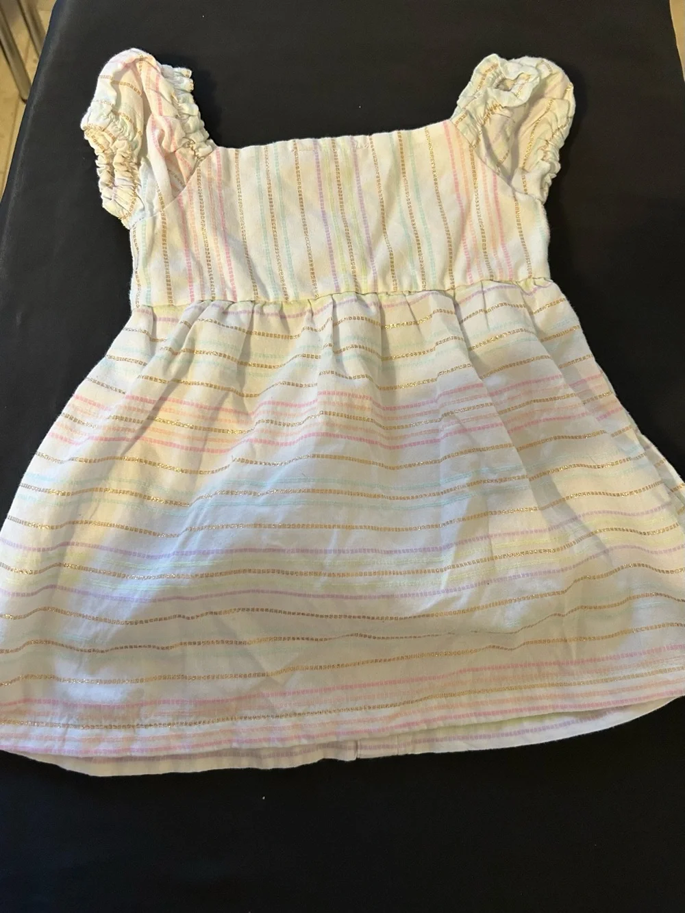 Penelope Mack Pastel Multi-Striped Button-Down Infant/Toddler Dress/Size 18 M